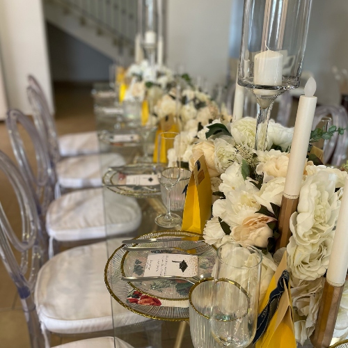 Gold & White Table Setup