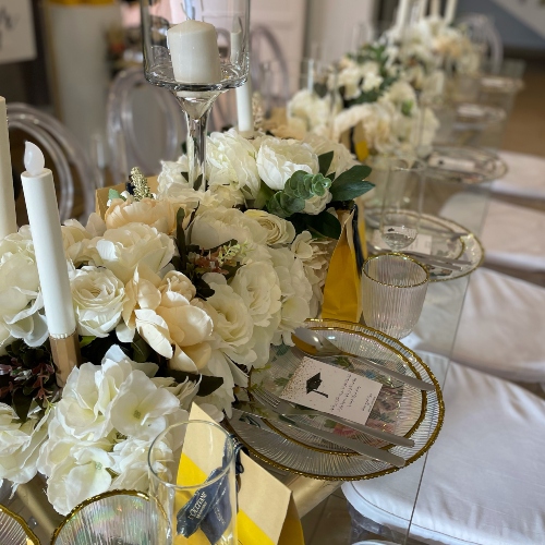 Gold & White Table Setup