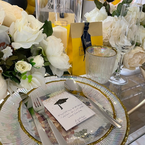 Gold & White Table Setup