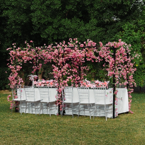 Pink Cherry Blossom Table Set Up