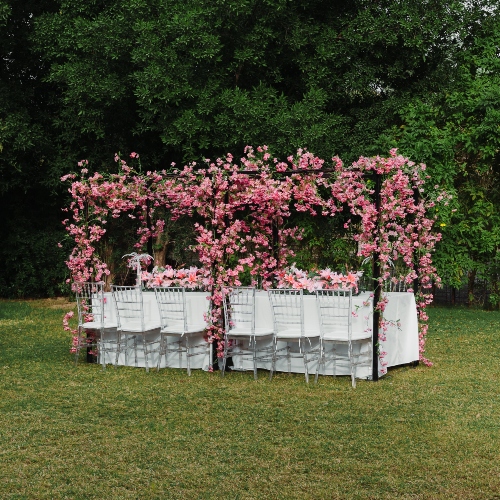 Pink Cherry Blossom Table Set Up