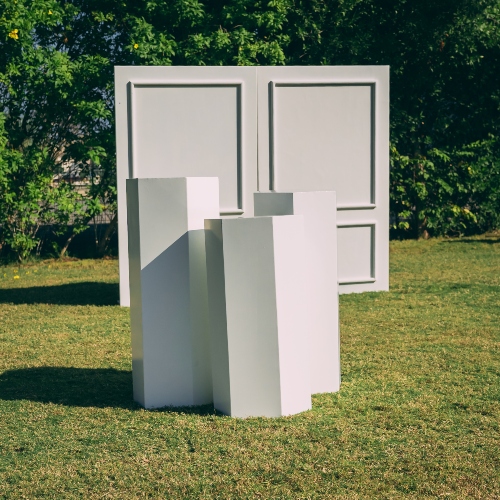 White Hexagon Plinths