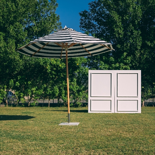 Striped Umbrella - B & W