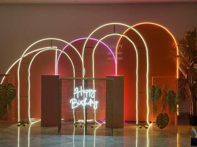 Pink & Palms Neon Backdrop
