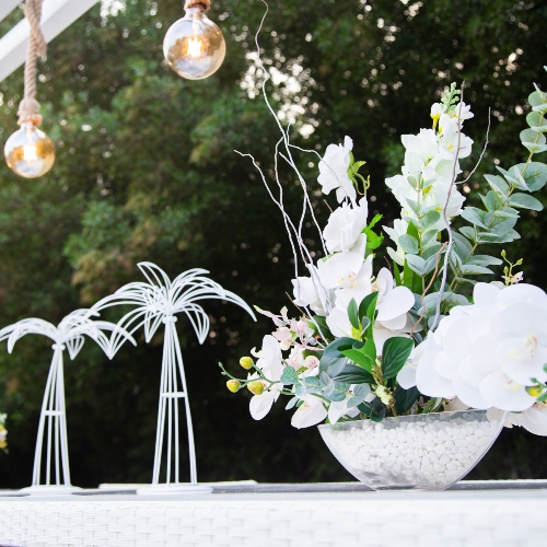 White Rattan Table