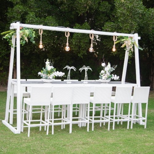 White Rattan Table