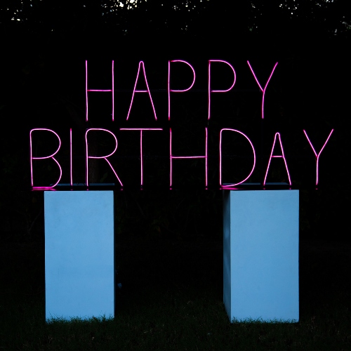 Happy Birthday Steel Neon (Pink)
