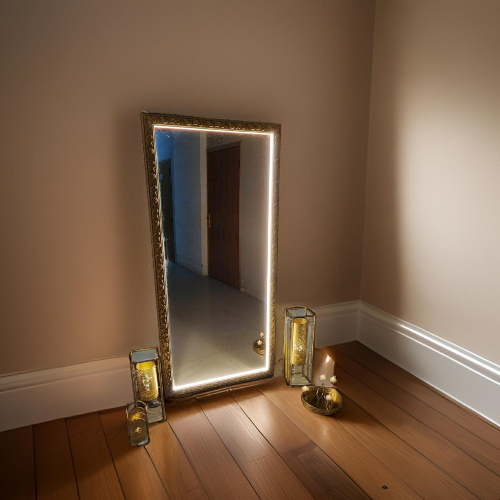 Lighting Golden Frame Mirror