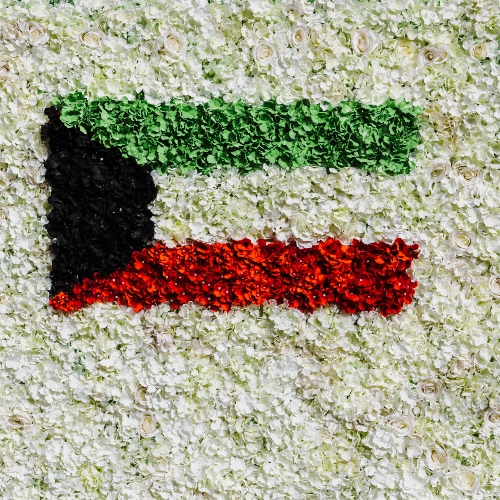 White Kuwait Flag Wall