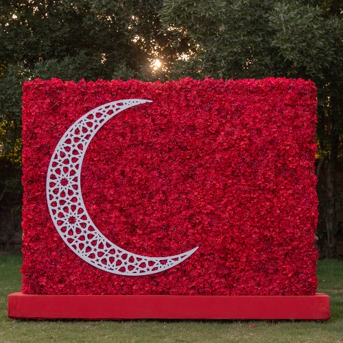 Hilal Red Flower Wall