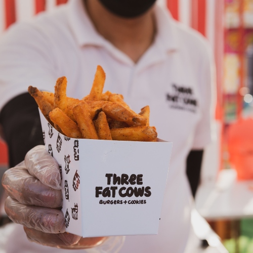 Three Fat Cows Burger & Cookies Station