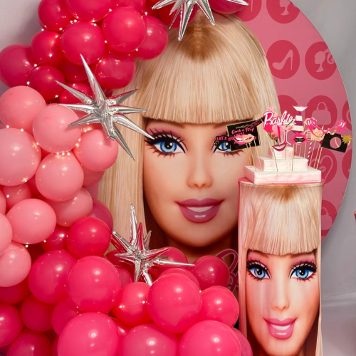 Barbie Backdrop with Balloons