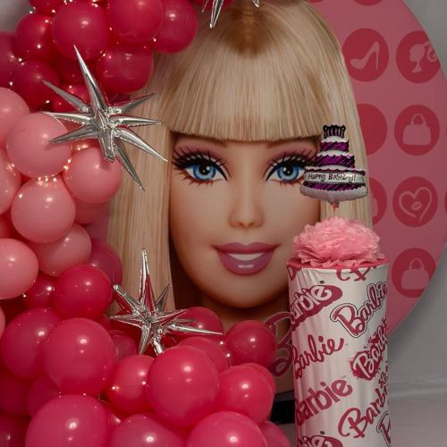 Barbie Backdrop with Balloons