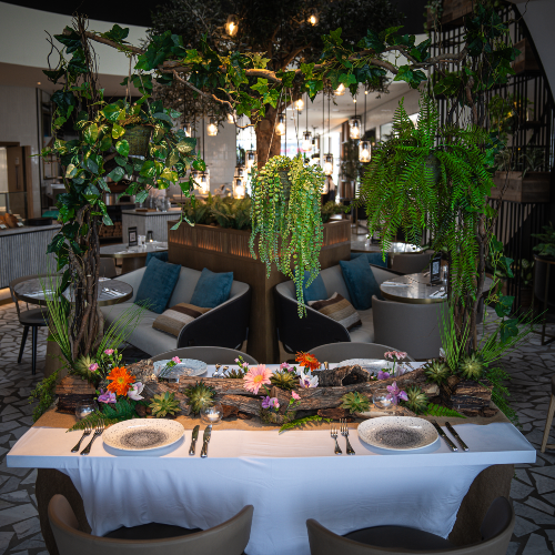 Elegant Garden Style Arrangement with Hanging Plants (Table Decoration)