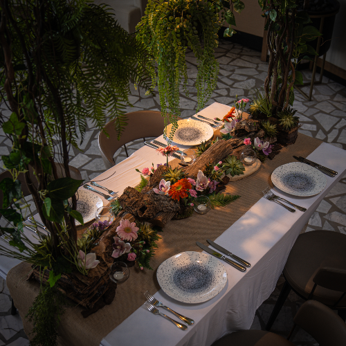 Elegant Garden Style Arrangement with Hanging Plants (Table Decoration)