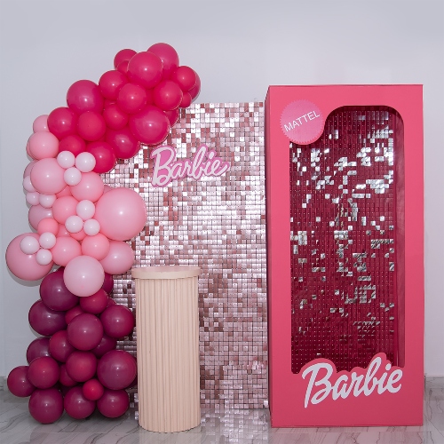 Mini Barbie Backdrop with Barbie Box