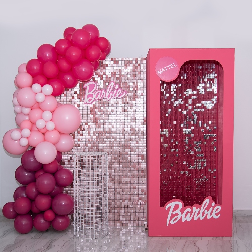 Mini Barbie Backdrop with Barbie Box
