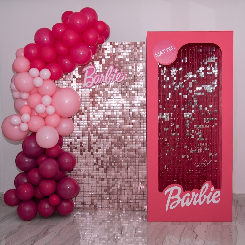Mini Barbie Backdrop with Barbie Box