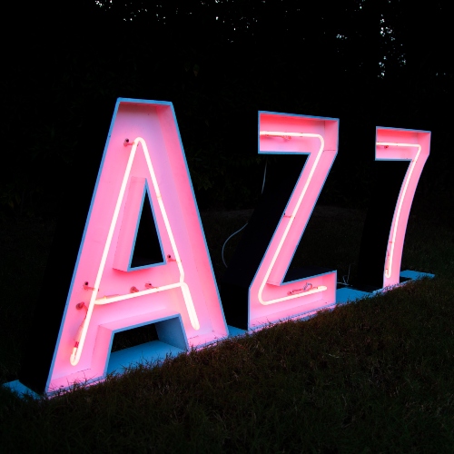 Pink Neon Marquee Letters & Numbers
