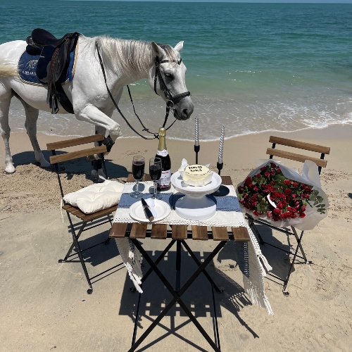 Table Setup With Horse Beach Ride