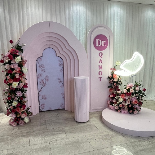 Elegant Backdrop with Flowers