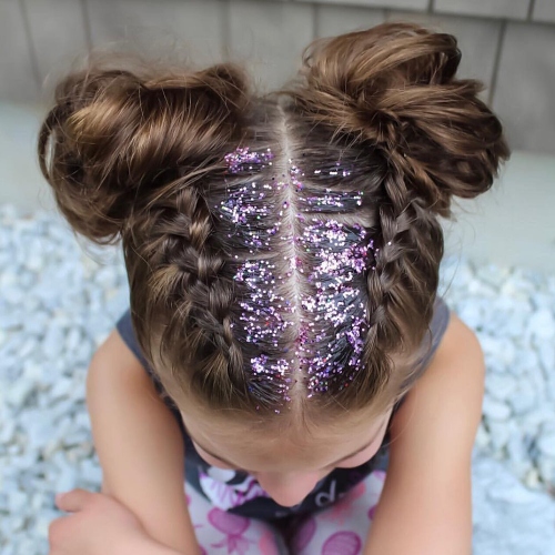 Hair Braiding with Glitter