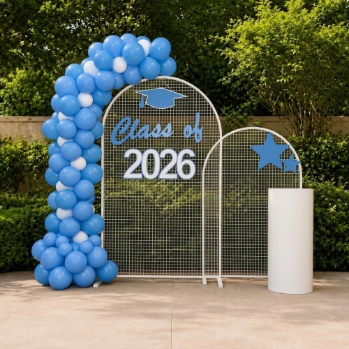White and Blue Mesh - Graduation