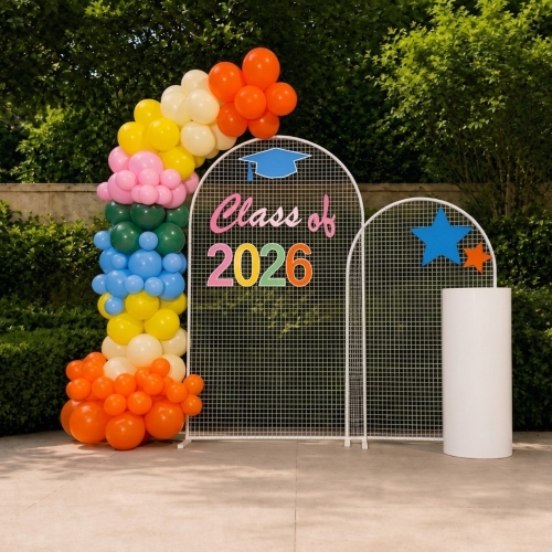 White and Blue Mesh - Graduation