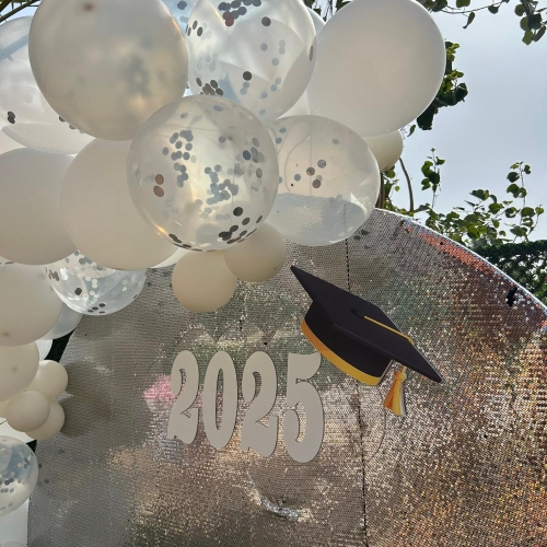 Silver Circle Graduation Backdrop