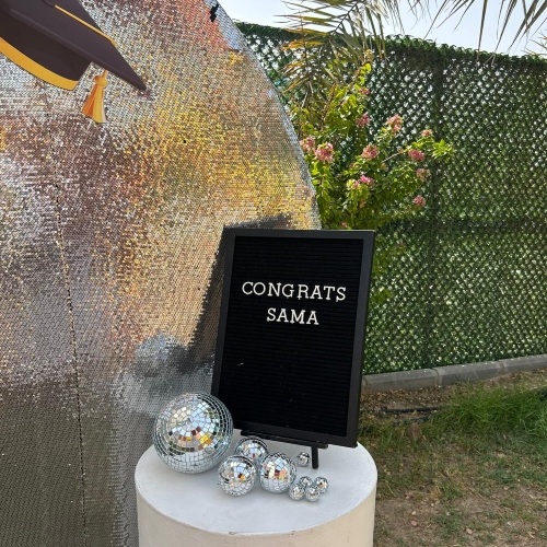 Silver Circle Graduation Backdrop