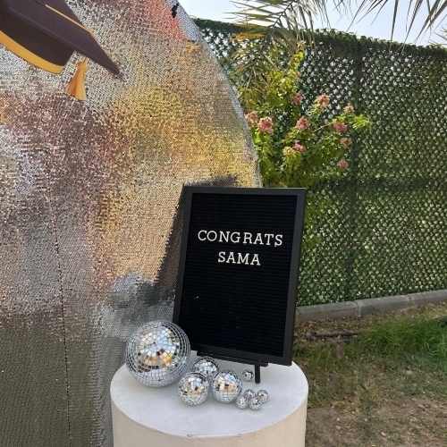 Silver Circle Graduation Backdrop