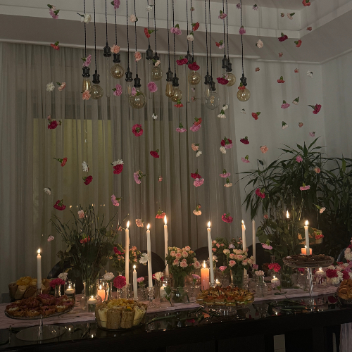 Floral Escape Buffet Table Set-Up