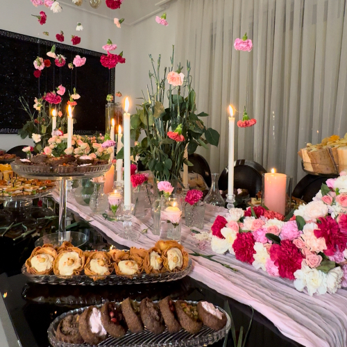 Floral Escape Buffet Table Set-Up