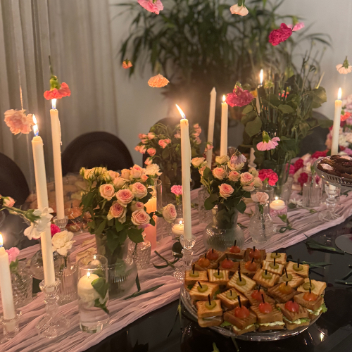 Floral Escape Buffet Table Set-Up