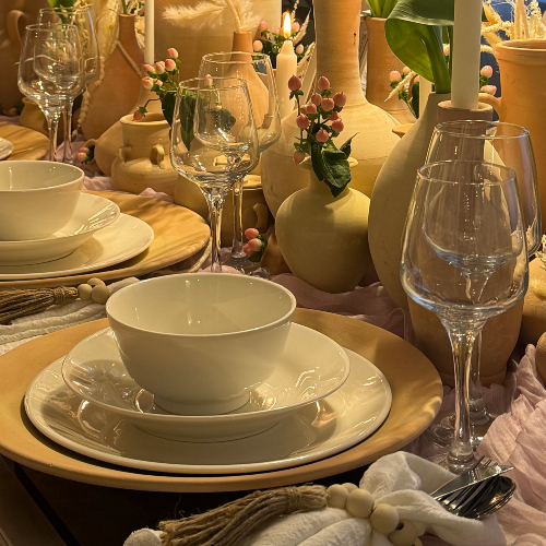 Terracotta Dining Table Set-up