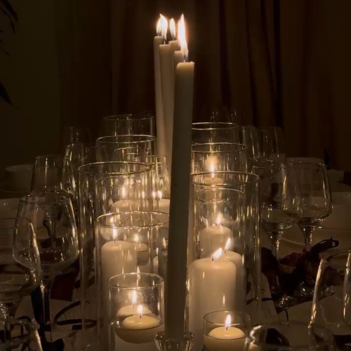 Classic Candle Dining Table Set-up
