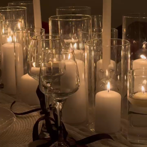 Classic Candle Dining Table Set-up