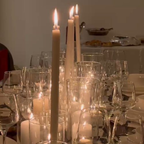 Classic Candle Dining Table Set-up