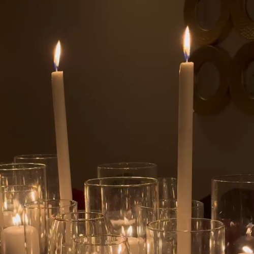 Classic Candle Dining Table Set-up