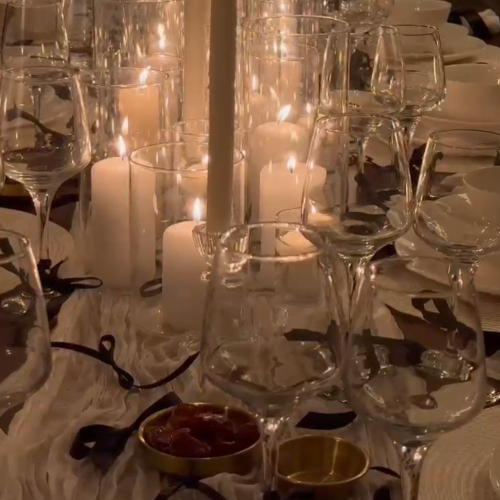 Classic Candle Dining Table Set-up