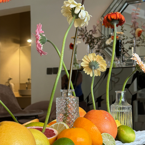 Citrus Floral Table Set-up