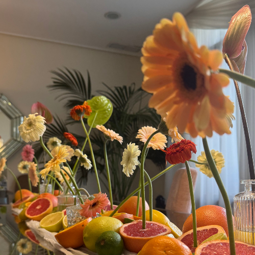 Citrus Floral Table Set-up