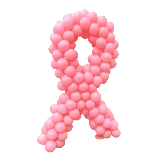Breast Cancer - Pink Ribbon Of Balloons