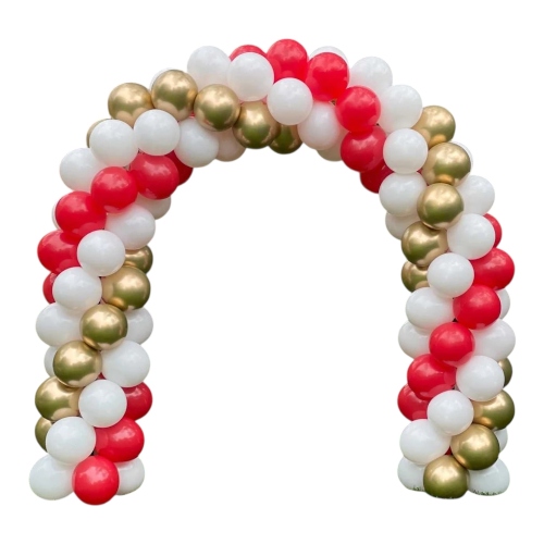 Red, White and Gold Balloon Arch