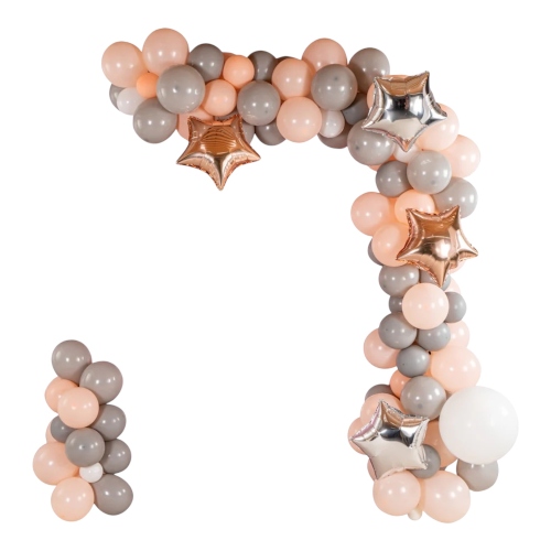 Peach, Gray Balloon Arch