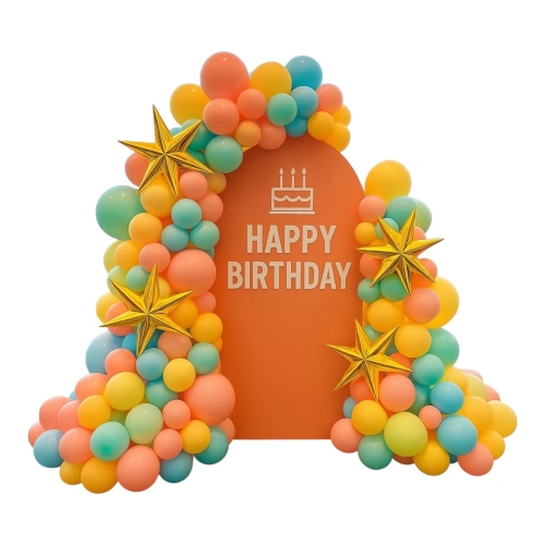 Happy Birthday Orange Backdrops