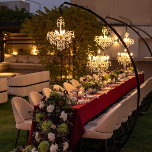 Chandelier Theme (Backdrop + Table Setup)