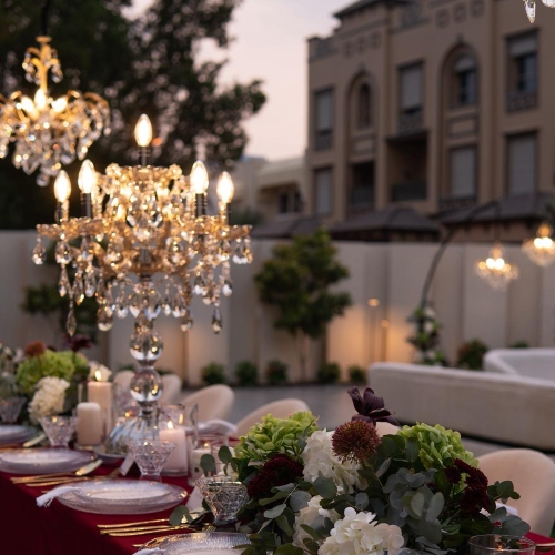 Chandelier Theme (Backdrop + Table Setup)