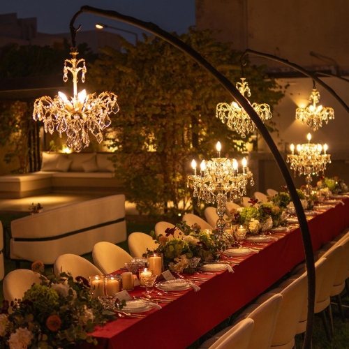 Chandelier Theme (Backdrop + Table Setup)