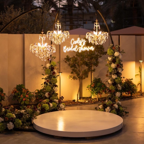 Chandelier Theme (Backdrop + Table Setup)